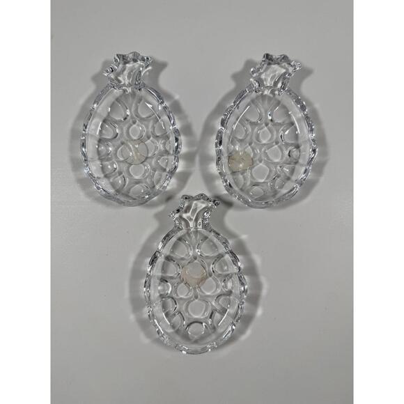Other - Vintage Clear Pressed  Mini Glass Pineapple Candy Dishes Set of 3